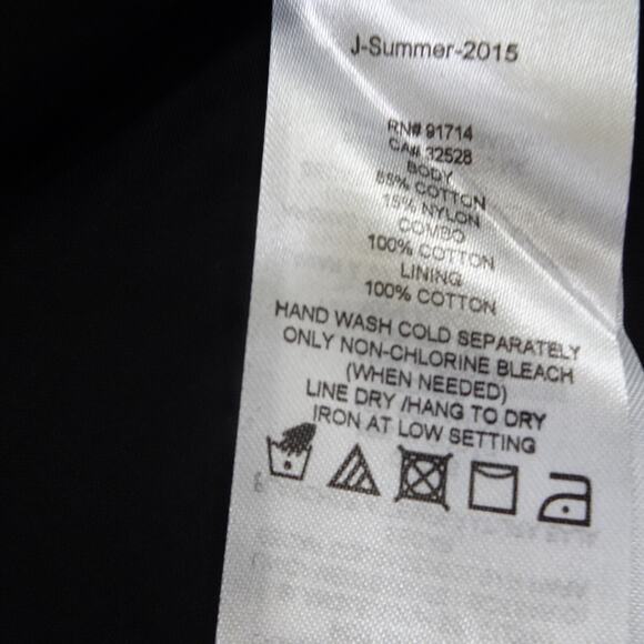 Armani Exchange Dress Womens 6 Ribbed Textured Breezy Summer Swing Black Cotton - Picture 9 of 12